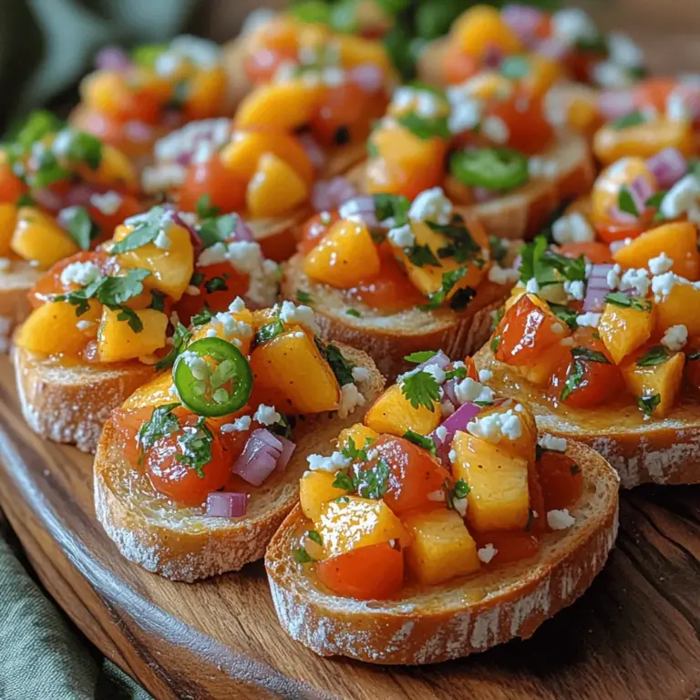 To create the perfect Sweet Peach Salsa Crostinis, it's essential to understand the role of each ingredient. Each component contributes to the overall flavor and texture of the dish, ensuring a balanced and satisfying experience.