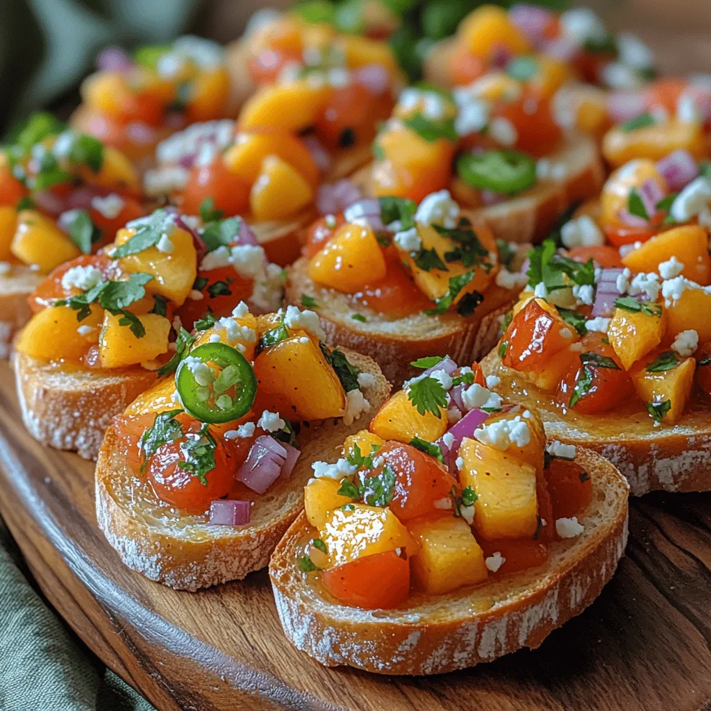 To create the perfect Sweet Peach Salsa Crostinis, it's essential to understand the role of each ingredient. Each component contributes to the overall flavor and texture of the dish, ensuring a balanced and satisfying experience.