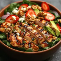 Salads have long been celebrated as a versatile meal option, perfect for any occasion, whether it's a light lunch, an elegant dinner, or a refreshing side dish. They are not only easy to prepare but also allow for a plethora of ingredient combinations that cater to various tastes and dietary preferences. Among the myriad of salad choices, the Grilled Chicken Strawberry Salad stands out as a delightful fusion of flavors and textures. This vibrant salad combines the savory taste of grilled chicken with the sweetness of fresh strawberries, making it an appealing dish for anyone looking to enjoy a meal that is both nutritious and delicious.
