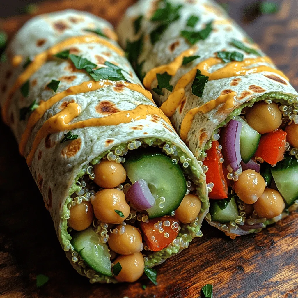 The Mediterranean Bliss Quinoa Wrap is a powerhouse of nutrition. At its core is quinoa, often hailed as a superfood, known for its impressive protein content and high fiber levels. This makes it an excellent choice for those looking to maintain a balanced diet or seeking a filling meal without excessive calories. Coupled with chickpeas, another fantastic source of plant-based protein, this wrap ensures that you’ll feel full and satisfied long after your meal.
