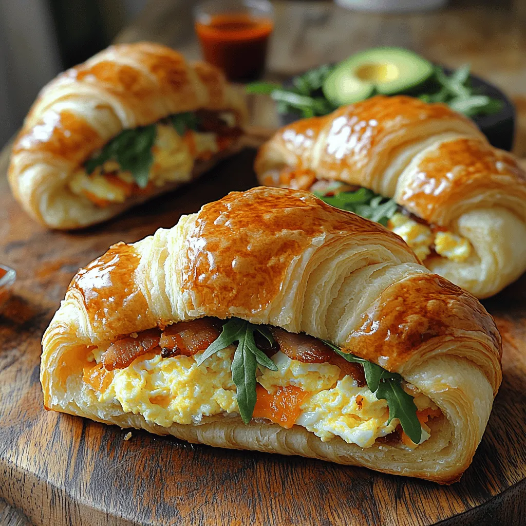 In the world of breakfast delights, flaky croissant breakfast sandwiches stand out as the epitome of indulgence and satisfaction. Imagine waking up to the aroma of buttery croissants, their golden layers glistening in the morning light. Now, picture those croissants filled with fluffy scrambled eggs, crispy bacon, and creamy avocado. This Flaky Sunrise Croissant Breakfast Sandwich recipe is not only a feast for the taste buds but also a visual treat that can elevate your morning routine. The flaky texture of the croissant, combined with the savory and creamy fillings, creates a delightful contrast that makes each bite memorable.