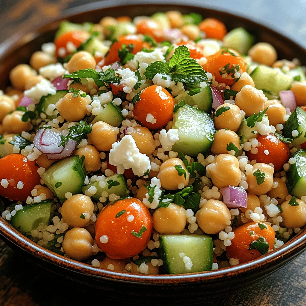 Are you on the lookout for a light and refreshing dish that perfectly complements a variety of occasions? The Zesty Lemon Chickpea Couscous Salad is an ideal choice for anyone seeking a vibrant, nutritious meal that's both easy to prepare and deliciously satisfying. This salad is not only packed with flavor but also brims with health benefits, making it a fantastic addition to your weekly meal prep or a delightful centerpiece at your next gathering.