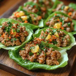 In the quest for healthier meal options, lettuce wraps have emerged as a delightful alternative to traditional wraps and sandwiches. They provide all the satisfaction of a hearty dish while reducing calorie intake and enhancing nutritional value. The Zesty Lemon Garlic Chicken Lettuce Wraps are a perfect representation of this concept, combining the lean protein of chicken with the vibrant flavors of lemon and garlic. This dish is not only versatile but also adaptable for various occasions, making it ideal for casual dinners, meal prepping for the week, or impressing guests at a gathering.