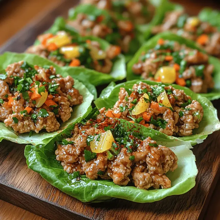 In the quest for healthier meal options, lettuce wraps have emerged as a delightful alternative to traditional wraps and sandwiches. They provide all the satisfaction of a hearty dish while reducing calorie intake and enhancing nutritional value. The Zesty Lemon Garlic Chicken Lettuce Wraps are a perfect representation of this concept, combining the lean protein of chicken with the vibrant flavors of lemon and garlic. This dish is not only versatile but also adaptable for various occasions, making it ideal for casual dinners, meal prepping for the week, or impressing guests at a gathering.