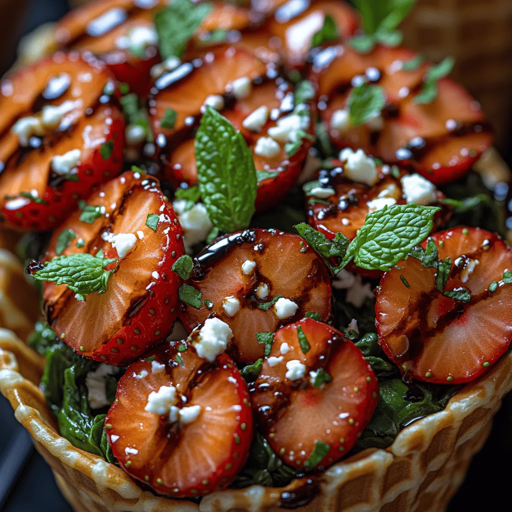 Presenting a delightful twist on traditional appetizers, Strawberry Spinach Balsamic Cones offer a refreshing combination of flavors that are perfect for warm-weather gatherings or elegant events. This unique recipe showcases the natural sweetness of strawberries, the vibrant crunch of spinach, and the creamy tang of feta cheese, all harmoniously brought together with a rich balsamic glaze. With an easy-to-follow preparation process, these delightful cones are not only visually appealing but also a healthy option that can impress your guests.