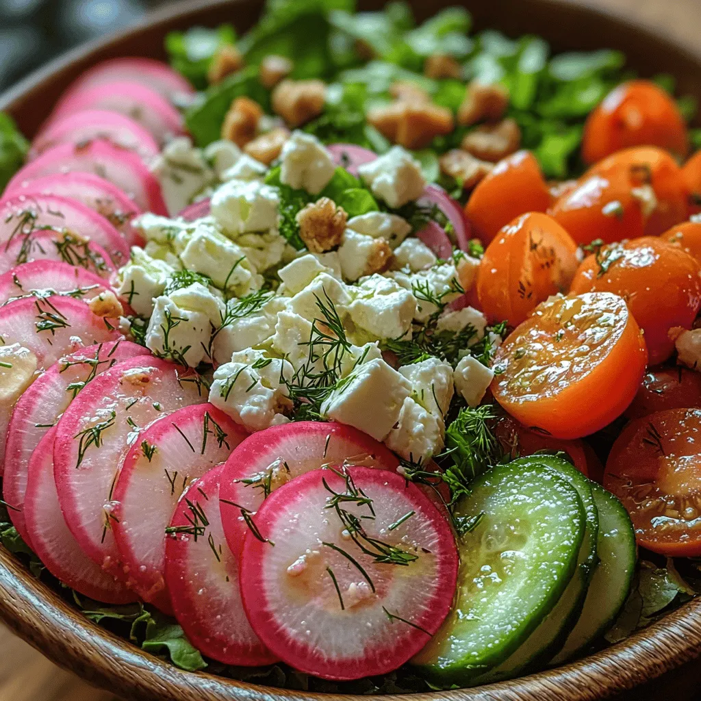 Welcome to a burst of color and flavor with the Watermelon Radish Feta Fiesta, a vibrant salad that is not only visually stunning but also packed with nutritious ingredients. This delightful dish combines the unique tastes and textures of watermelon radishes, creamy feta cheese, and a medley of fresh vegetables to create a salad that is perfect for any occasion. Whether you are enjoying a casual lunch or looking to impress guests at a festive gathering, this salad is sure to be a crowd-pleaser.