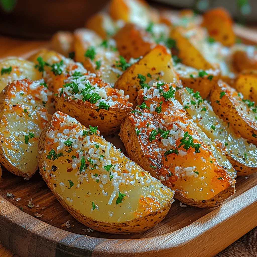 Crispy baked potato wedges are a beloved snack and side dish that can elevate any mealtime experience. These golden, crunchy treats offer a perfect blend of flavors and textures, making them an ideal accompaniment to a variety of dishes or a standalone snack. The star ingredients, garlic and Parmesan cheese, transform simple potatoes into a culinary delight that is both savory and satisfying. This recipe not only promises a mouthwatering experience but also caters to health-conscious eaters by opting for baking instead of frying. The result is a deliciously crispy exterior while maintaining a fluffy interior, making every bite irresistible.