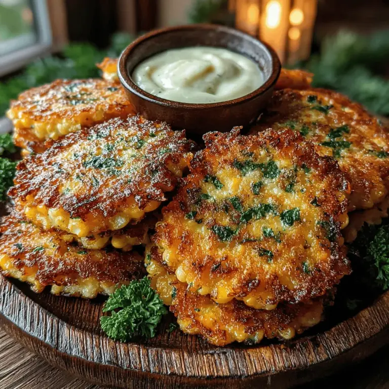 Sweet corn fritters are a beloved dish that effortlessly bridges the gap between casual snacking and elegant dining. Their delightful combination of sweetness from the corn and savory notes from seasonings makes them a versatile addition to any meal. Whether served as a light appetizer at a dinner party, a snack for the family, or even a standalone light meal, sweet corn fritters are sure to please a crowd. Paired with a creamy garlic aioli, these fritters not only tantalize the taste buds but also provide a satisfying texture that keeps you coming back for more.