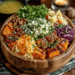 In a world where healthy eating can often feel complicated, the Harvest Harmony Bowl emerges as a simple yet vibrant dish that embodies the flavors of the season. This recipe not only celebrates the nutritional benefits of sweet potatoes and fresh produce but also offers a delightful blend of textures and tastes. The Harvest Harmony Bowl is perfect for various occasions—whether you’re meal prepping for the week ahead, hosting a family gathering, or simply looking for a light dinner option. It showcases the beauty of wholesome ingredients, making it a nourishing choice that satisfies both the palate and the body. Let’s dive into the details of creating your own Harvest Harmony Bowl.