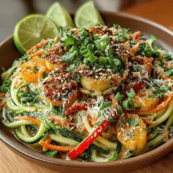 In the ever-evolving world of healthy eating, zoodles—zucchini noodles—have emerged as a trendy and nutritious alternative to traditional pasta. For those seeking to reduce carbohydrate intake or simply incorporate more vegetables into their diet, zoodles are a versatile solution. Our Zesty Cold Peanut Sesame Zoodles recipe exemplifies this trend, offering a delightful medley of vibrant flavors and a plethora of nutritional benefits. This dish is not only a feast for the senses but also caters to various dietary preferences, making it a perfect choice for everyone, including those following gluten-free or vegan lifestyles.