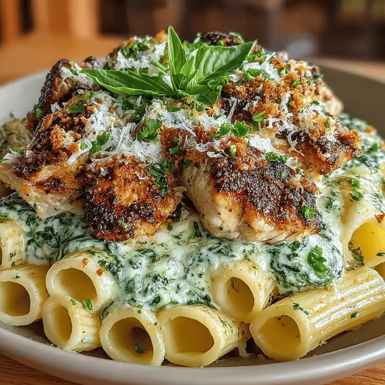 When it comes to satisfying meals that evoke warmth and comfort, few dishes can compete with a rich, creamy pasta. Among these, Creamy Pesto Alfredo Chicken Penne Delight stands out not just for its indulgent texture but also for its harmonious blend of flavors. Picture a plate filled with perfectly cooked penne pasta, enveloped in a luscious sauce that combines the vibrancy of pesto with the richness of Alfredo, all topped with tender, juicy chicken and a sprinkle of fresh spinach. This dish is not just a meal; it’s an experience that brings the family together around the dinner table.