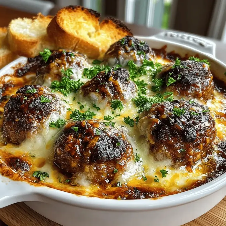 Savory Herbed Garlic Bread Meatball Bake is a delightful fusion dish that marries the comforting essence of meatballs with the irresistible charm of garlic bread. This recipe is more than just a meal; it’s an experience that invites family and friends to gather around the dinner table, sharing laughter and hearty bites. Whether you’re looking for a quick weeknight dinner or a dish to impress guests at a casual gathering, this meatball bake ticks all the right boxes.