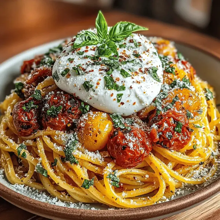 Cherry Tomato Burrata Bliss is a dish that embodies the essence of fresh, vibrant ingredients and the simplicity of Italian cooking. With its bright colors and rich flavors, this recipe is a feast for the senses, making it a delightful choice for any occasion. Whether you're preparing a quick weeknight dinner or impressing guests at a gathering, this dish offers a perfect balance of texture and taste. The creamy burrata paired with sweet, blistered cherry tomatoes creates a harmonious blend that is both comforting and sophisticated.