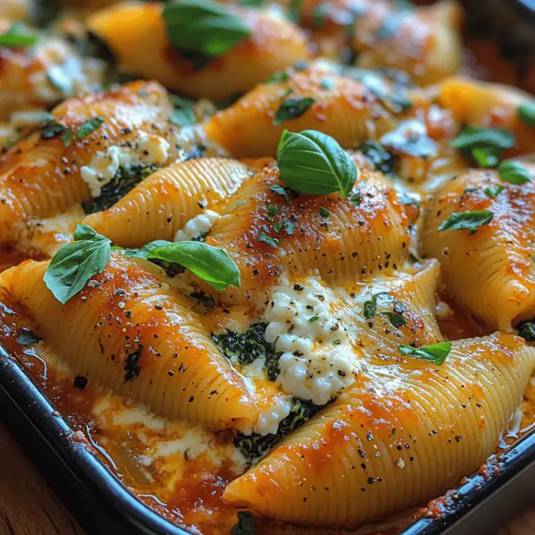 If you're in search of a comforting meal that is both nutritious and indulgent, look no further than Spinach & Feta Bliss Shells. This delightful dish brings together the satisfying texture of pasta with a creamy, flavorful filling that is sure to please your palate. The combination of fresh spinach and tangy feta cheese creates a wholesome experience for your taste buds, making it an ideal choice for family dinners or special occasions.