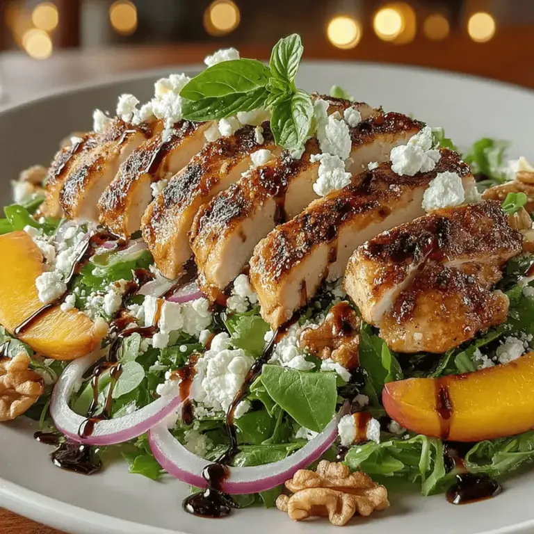 One of the standout features of the Balsamic Peach Chicken Salad is its reliance on fresh, seasonal ingredients. Using produce that is at its peak not only enhances the flavor of the dish but also provides a wealth of nutritional benefits. Seasonal peaches, for instance, bring a natural sweetness and juiciness that is hard to replicate with off-season fruit. These stone fruits are not only delicious but also packed with vitamins A and C, potassium, and fiber, making them a nutritious addition to any meal.