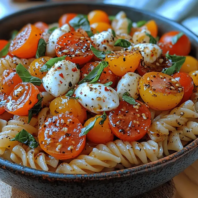 One of the defining characteristics of a Caprese pasta salad is the delightful creaminess of fresh mozzarella cheese. The soft, milky texture of mozzarella not only complements the pasta but also balances the acidity of the tomatoes and the brightness of the basil. When choosing mozzarella for this dish, opt for high-quality, fresh mozzarella balls (bocconcini) or burrata for an extra level of indulgence. The creamy interior of burrata will elevate the dish, creating a luxurious mouthfeel that blends beautifully with the other ingredients.