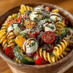 As the sun shines brighter and temperatures rise, the craving for light, refreshing meals becomes unavoidable. Pasta salads, with their versatility and ability to incorporate a myriad of flavors, are a staple during the summer months. Among these, the Caprese Cold Pasta Salad stands out as a delightful option that captures the essence of classic Italian cuisine while offering a cooling experience perfect for warm weather. This dish combines the heartiness of pasta with the vibrant flavors of fresh ingredients, making it not only a satisfying meal but also a nutritious one.