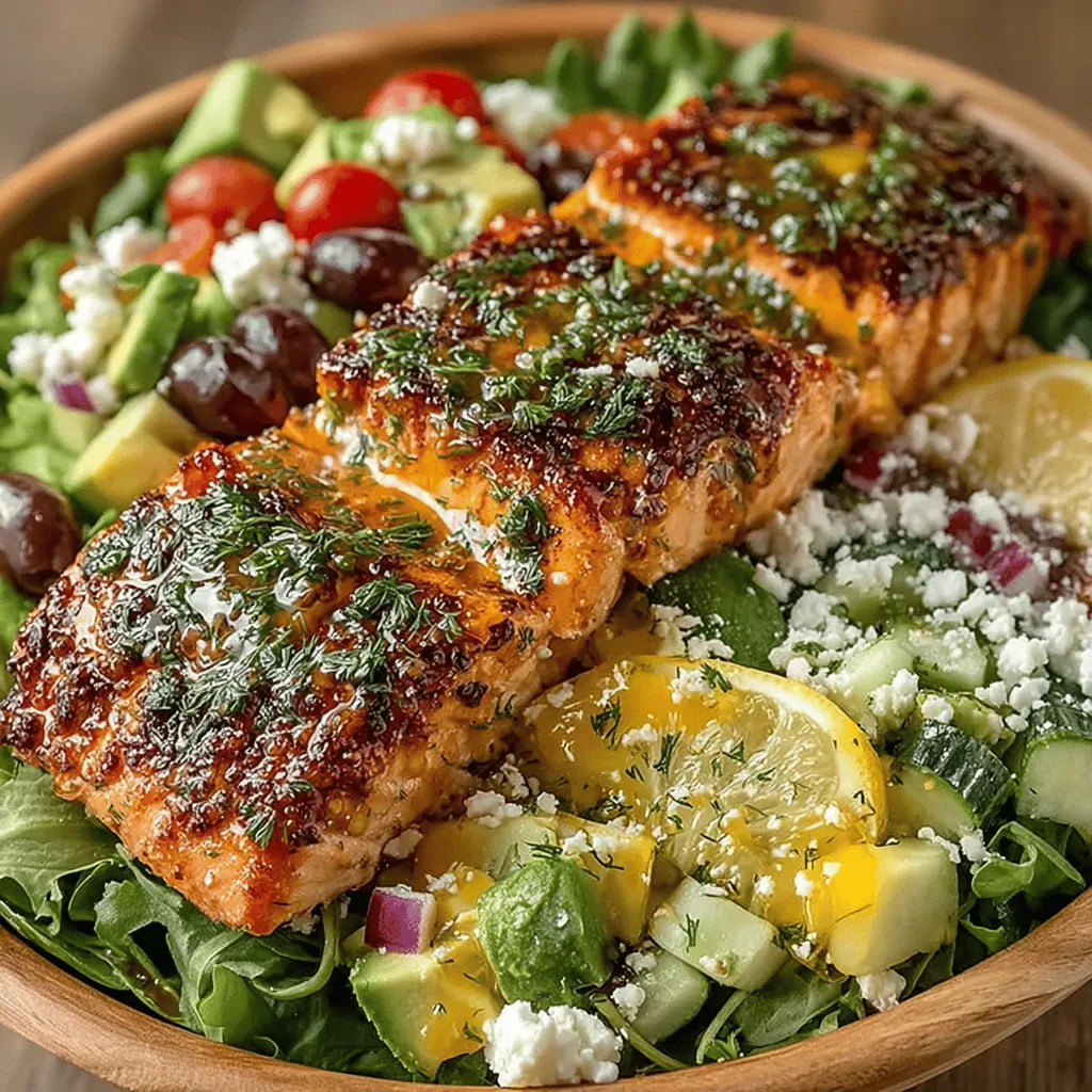 In the realm of nutritious and delectable meals, the Zesty Lemon & Herb Salmon Salad Bowl stands out as a vibrant option that tantalizes the palate while offering substantial health benefits. This dish is not only visually appealing—thanks to its colorful array of ingredients—but it also packs a punch with its lively flavors and delightful textures. Imagine a bowl filled with tender salmon, crisp greens, and a medley of fresh vegetables, all brought together by a zesty dressing that dances on your taste buds.