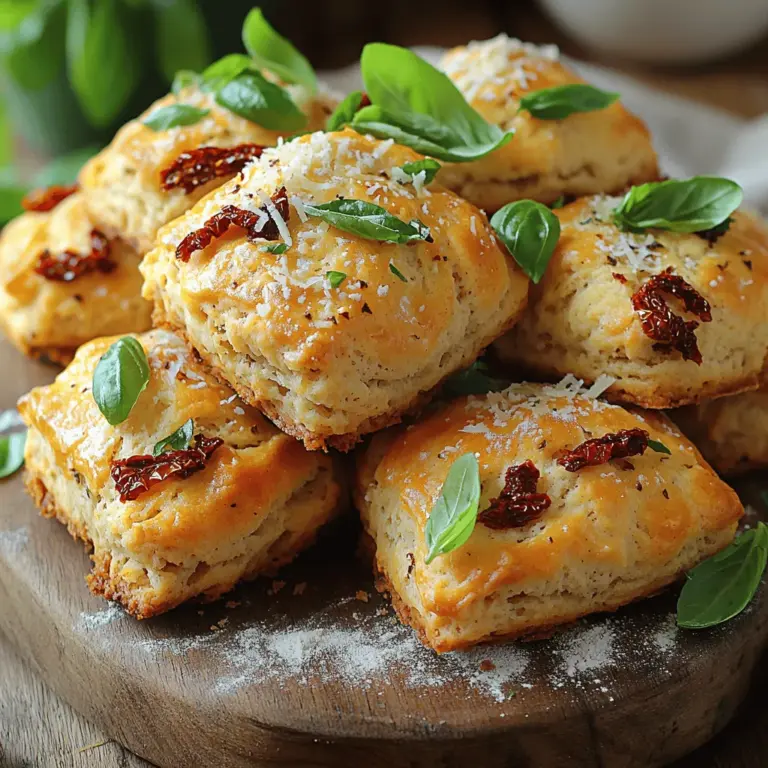 Savory sun-dried tomato scones are a delicious twist on the traditional sweet scone, offering a unique blend of flavors that can elevate any meal or occasion. These delightful pastries are perfect for brunches, afternoon teas, or even as a savory snack to accompany your favorite soup or salad. The combination of rich sun-dried tomatoes and creamy cheese creates a savory experience that is both comforting and sophisticated, making them a favorite among both casual bakers and culinary enthusiasts alike.