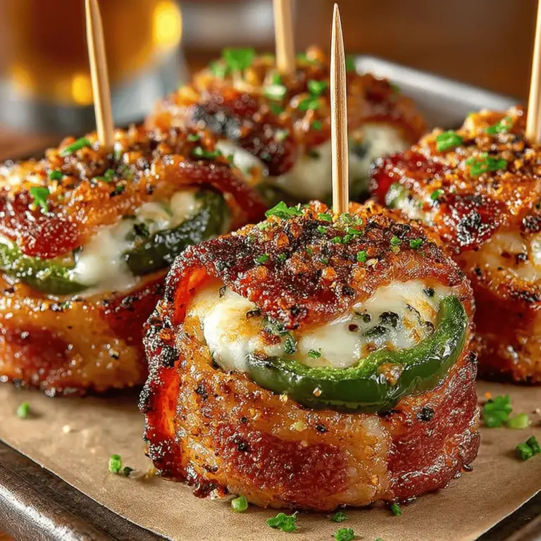 If you’re on the lookout for an appetizer that will elevate your next gathering, look no further than Sizzling Bacon-Wrapped Jalapeño Chicken Bites. This tantalizing dish artfully combines tender chicken, creamy cheese, and the fiery zing of jalapeños, all enveloped in crispy bacon. Each bite offers a delightful contrast of textures and flavors, making them an irresistible choice for parties, game days, or a cozy family dinner.
