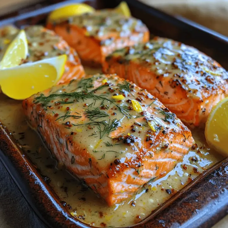 When it comes to preparing a delicious and nutritious meal, few dishes can rival the Zesty Creamy Lemon Dill Salmon Bake. This dish perfectly marries the rich, buttery flavor of salmon with a refreshing, tangy sauce that brightens up any dinner table. The combination of creamy textures and vibrant flavors creates a culinary experience that is both satisfying and wholesome. Whether you’re a seasoned chef or a home cook looking for a quick meal solution, this recipe promises to deliver delightful results with minimal effort.