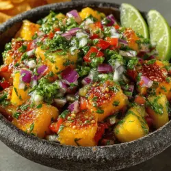 In the realm of fresh and vibrant flavors, Tropical Sunshine Pineapple Mango Salsa stands out as an exceptional addition to any meal. This refreshing salsa combines the sweetness of ripe fruits with the punch of fresh herbs and a hint of spice, making it a versatile accompaniment for a variety of dishes. Whether you’re hosting a summer barbecue, planning a festive get-together, or simply looking for a light snack, this salsa is sure to bring a taste of the tropics to your table.