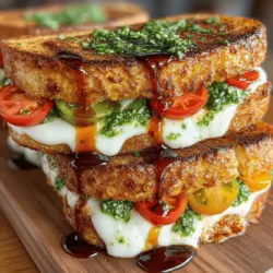 Grilled Tomato Paradise Sandwiches are a culinary gem that embodies the essence of fresh, vibrant ingredients. This sandwich is not just a meal; it's an experience that tantalizes the taste buds and celebrates the beauty of simplicity. With ripe tomatoes, creamy mozzarella, fragrant basil, and perfectly toasted sourdough, each bite transports you to a sun-drenched Italian garden. The combination of these ingredients creates a harmonious blend of flavors that is both comforting and refreshing, making it an ideal choice for a variety of occasions — from a leisurely lunch to an elegant brunch, or even a light dinner.