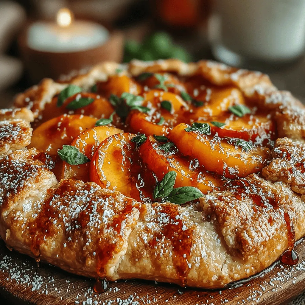 Elevate your Peach Paradise Chilled Galette with a simple yet impactful garnish of fresh herbs. Both basil and mint not only add a pop of color but also contribute an aromatic quality that beautifully complements the sweet, juicy peaches. Basil’s slightly peppery flavor contrasts with the sweetness of the peaches, while mint adds a refreshing touch. Simply sprinkle a few finely chopped leaves over the galette just before serving for a delightful finish that invites guests to indulge in a sensory experience.