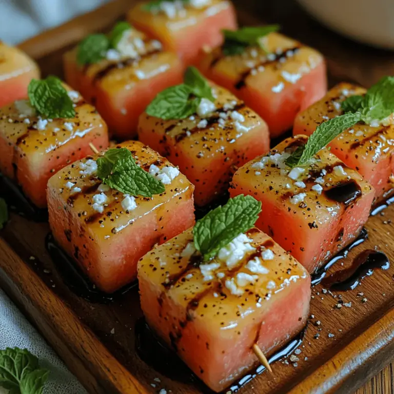 As the summer heat rolls in, nothing refreshes quite like a vibrant and delicious dish that embodies the spirit of the season. Enter the Watermelon Feta Bites—an elegant yet simple appetizer that perfectly balances the sweetness of juicy watermelon with the tangy creaminess of feta cheese. This delightful combination has its roots in Mediterranean cuisine, where fresh ingredients and bold flavors reign supreme. The dish has gained popularity not only for its refreshing taste but also for its striking visual appeal, making it a perfect addition to any summer gathering or picnic.