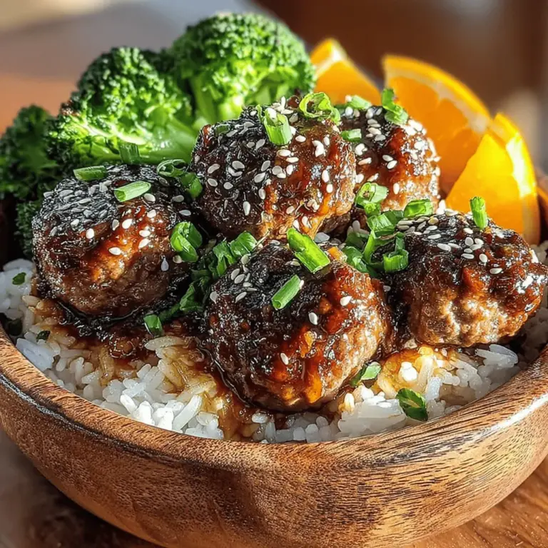 One of the secret weapons in crafting the perfect teriyaki sauce for your Sticky Garlic Teriyaki Meatball Bowls is mirin. This sweet Japanese rice wine adds a unique depth of flavor, enhancing the umami notes of the dish. When combined with brown sugar, the sauce achieves a harmonious balance of sweetness and saltiness, making every bite of meatball tantalizing.