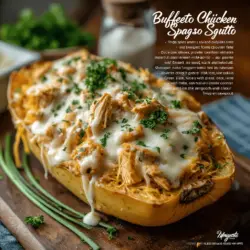 Before we dive into the specifics of the Buffalo Chicken Stuffed Spaghetti Squash recipe, it’s essential to understand the star ingredient: spaghetti squash. This unique winter squash, when cooked, transforms into long strands that mimic the texture of spaghetti, making it a popular low-carb substitute for traditional pasta. One of the most appealing aspects of spaghetti squash is its nutritional profile. It is low in calories yet rich in vitamins and minerals, including vitamin C, vitamin B6, and potassium. Additionally, it is a good source of fiber, which can aid in digestion and promote a feeling of fullness.