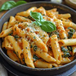 When it comes to comfort food, few dishes can rival the satisfying combination of creamy sauce, al dente pasta, and vibrant vegetables. Creamy Tomato Spinach Penne is a delightful dish that encapsulates the essence of a hearty meal while remaining light and fresh. The rich creaminess of the sauce perfectly complements the acidic notes of tomatoes and the earthy flavor of fresh spinach, creating a harmonious balance that tantalizes the taste buds. This recipe not only focuses on taste but also emphasizes the nutritional benefits of its ingredients, making it a wholesome option for family dinners or a quick weeknight meal.