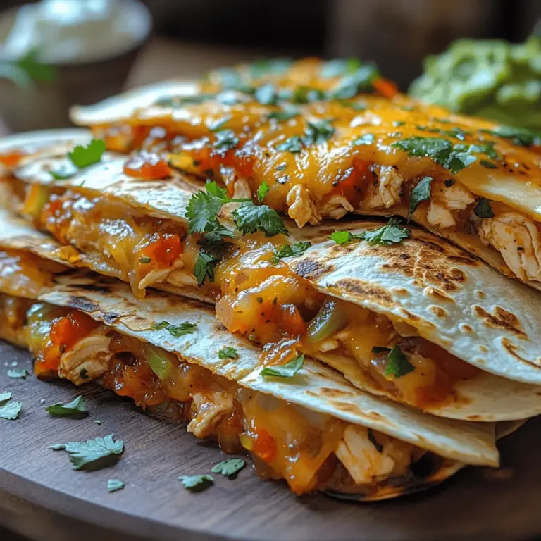 When it comes to comforting and hearty meals, few dishes can rival the warmth and satisfaction of a Cheesy Salsa Chicken Quesadilla Bake. This delightful recipe stands out as a family-friendly option that combines convenience with flavor, making it an ideal choice for busy weeknight dinners or casual gatherings with friends. The essence of this dish lies in its simplicity; it harmoniously blends shredded chicken, zesty salsa, and gooey melted cheese, creating a mouthwatering experience that is sure to please even the pickiest of eaters.