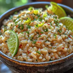 Zesty Lime Cilantro Rice is a dish that embodies the spirit of Mexican cuisine, rooted in the rich agricultural traditions of the region. The combination of rice, lime, and cilantro speaks to the heart of Mexican cooking, where fresh ingredients and vibrant flavors are paramount. The history of rice in Mexico can be traced back to the Spanish colonization, which introduced various rice dishes to the local diet. Over time, these recipes evolved, integrating local herbs and spices.
