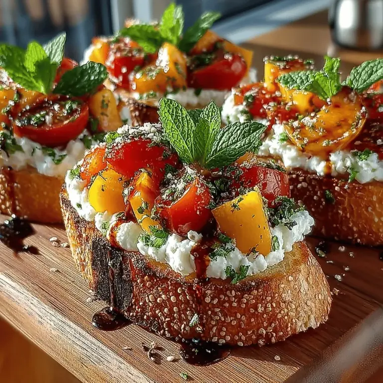 Bruschetta, an Italian appetizer that has gained global popularity, is known for its versatility and simplicity. Traditionally, it consists of grilled bread topped with a variety of ingredients, making it the perfect canvas for creative culinary expressions. Among the myriad of bruschetta variations, Peach & Ricotta Bruschetta Toast stands out as a delightful blend of sweet and savory flavors, ideal for summer gatherings or casual snacking.