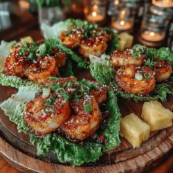 Tropical Shrimp Lettuce Wraps with Pineapple Glaze is a vibrant and refreshing dish that beautifully combines the flavors of the tropics with the satisfying crunch of fresh lettuce. This recipe is not only visually appealing but also offers an exciting taste experience that transports you to a sunny beach paradise with every bite. Perfect for a quick lunch, a light dinner, or an eye-catching appetizer, these wraps are a delightful way to enjoy shrimp, a versatile protein that is packed with nutrients.