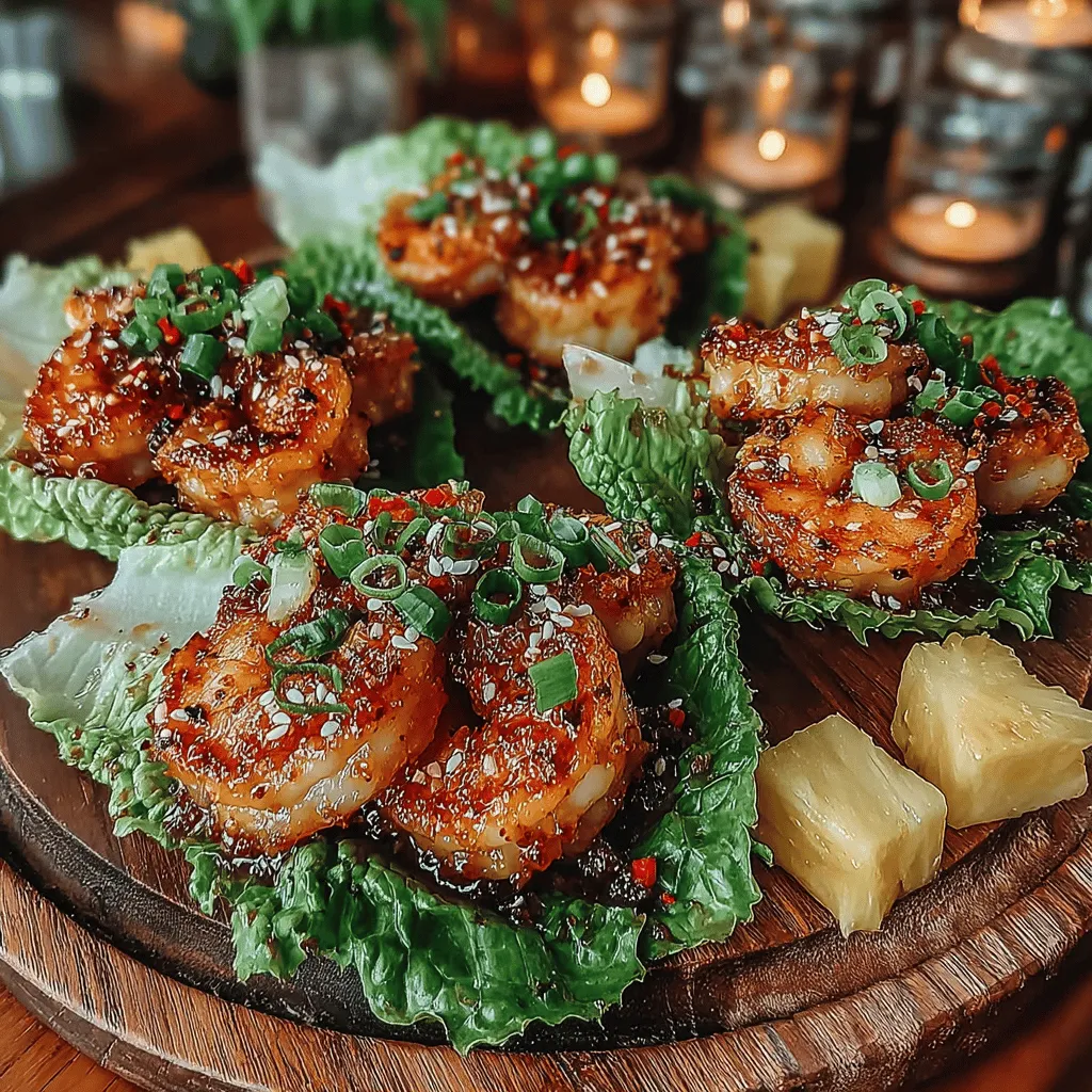 Tropical Shrimp Lettuce Wraps with Pineapple Glaze is a vibrant and refreshing dish that beautifully combines the flavors of the tropics with the satisfying crunch of fresh lettuce. This recipe is not only visually appealing but also offers an exciting taste experience that transports you to a sunny beach paradise with every bite. Perfect for a quick lunch, a light dinner, or an eye-catching appetizer, these wraps are a delightful way to enjoy shrimp, a versatile protein that is packed with nutrients.
