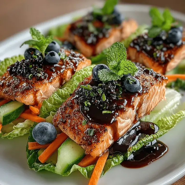 In the realm of healthy eating, few dishes can rival the vibrant and refreshing appeal of Savory Salmon Lettuce Wraps with Blueberry Glaze. This innovative recipe beautifully marries the rich flavors of salmon with the bright, tangy notes of a homemade blueberry glaze, creating a dish that is not only visually stunning but also packed with nutrients. These wraps offer a delightful way to enjoy a meal that is light yet satisfying, making them perfect for lunch, dinner, or even a snack.
