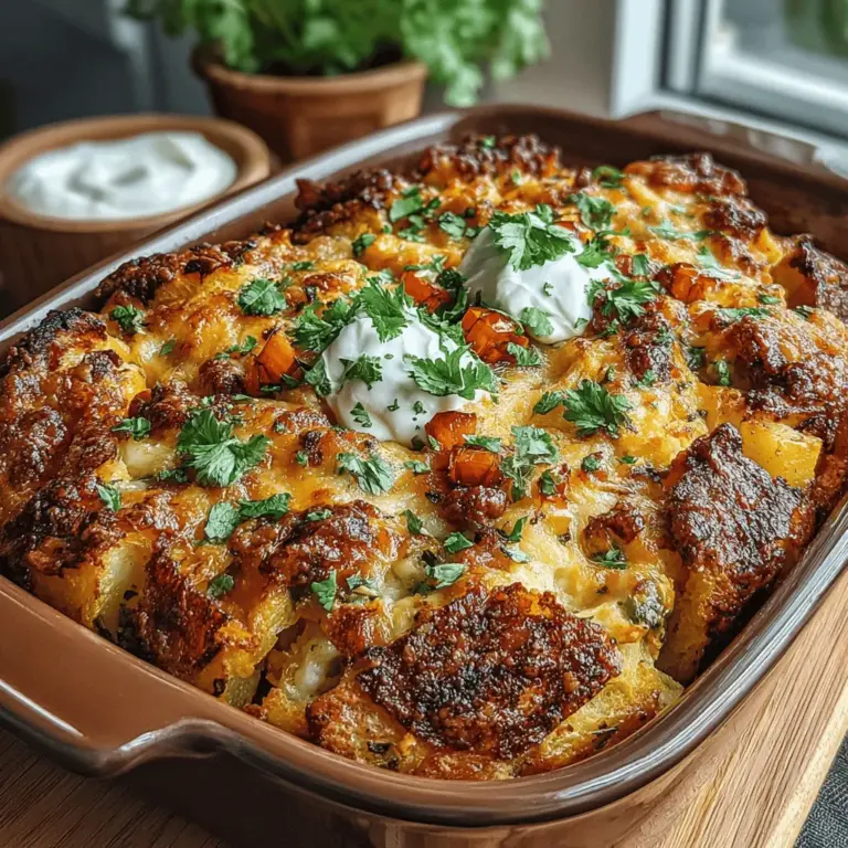 The Spicy Hatch Chili & Cheese Breakfast Bake is a delightful way to kick off your morning or elevate your brunch menu. This dish combines the robust flavors of Hatch chiles with creamy cheeses, creating a satisfying meal that is sure to please. Whether you're hosting a weekend brunch for friends or looking for a hearty breakfast option for your family, this recipe stands out for its unique blend of spices and textures. The combination of eggs, cheese, and spicy chiles results in a dish that is both comforting and exciting, appealing to a wide range of palates.