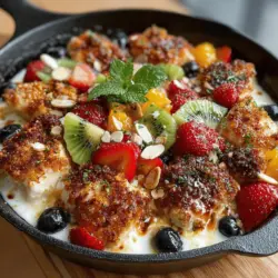In the realm of culinary delights, the Fruity Fiesta Chicken Skillet stands out as a vibrant and wholesome dish that effortlessly combines savory and sweet flavors. This recipe is perfect for those looking to add a touch of creativity to their weeknight dinners while still keeping the preparation simple and quick. Imagine a colorful medley of boneless chicken breasts, fresh fruits, and a creamy sauce all coming together in one pan—this dish not only pleases the palate but also nourishes the body.