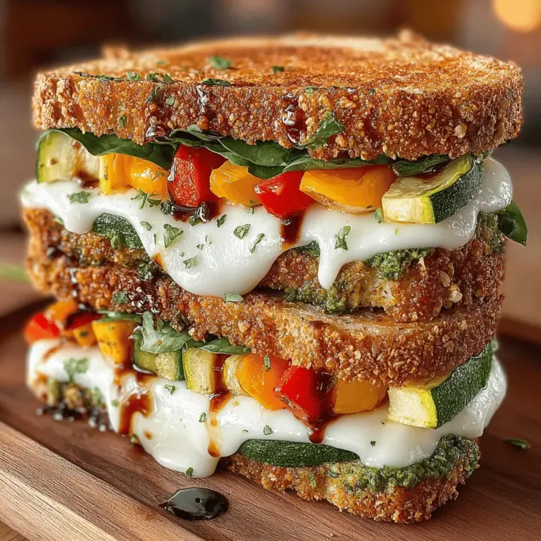 Pesto Roasted Veggie Sandwiches are a delightful fusion of flavors, textures, and nutritional benefits, making them an ideal choice for anyone seeking a delicious, plant-based meal. With the increasing popularity of plant-based diets, this sandwich stands out as a versatile option that can be enjoyed at any time of the day—be it a quick lunch, a satisfying dinner, or even a convenient meal for a picnic. Its combination of roasted vegetables and vibrant pesto creates a satisfying and wholesome experience that not only captivates the palate but also nourishes the body.