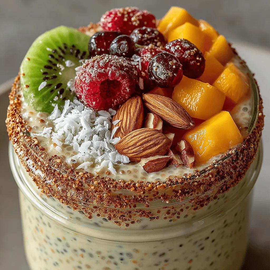 In the realm of plant-based desserts, few dishes can rival the delightful and nutritious Tropical Bliss Coconut Vanilla Chia Pudding. This creamy dessert not only tantalizes the taste buds but also offers a plethora of health benefits, making it an excellent choice for any meal of the day. The recipe is designed to be simple, requiring just a handful of ingredients—coconut milk, almond milk, chia seeds, and vanilla—to create a delicious pudding that can be easily customized to suit individual preferences.