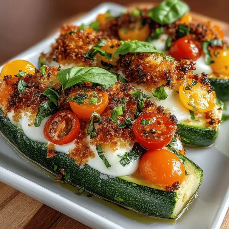 Looking for a light, healthy, and vibrant dish that embraces the essence of summer? Mozzarella Basil Stuffed Zucchini Boats are the perfect solution. This recipe offers a delightful combination of fresh ingredients, making it ideal for a quick weeknight dinner or an impressive dish for a summer gathering. With their colorful presentation and tantalizing flavors, these zucchini boats not only satisfy your taste buds but also provide a nutritious meal that celebrates the bounty of seasonal produce.