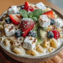 To achieve the ultimate creamy consistency in your Fruity Delight One-Pot Fruit Pizza Mac and Cheese, selecting the right cheeses is essential. A blend of cheeses not only enhances the flavor but also contributes to that velvety texture everyone loves. Start with a base of sharp cheddar for its rich flavor profile. Combine it with mozzarella for an elastic stretch and cream cheese to add a smooth, creamy element.