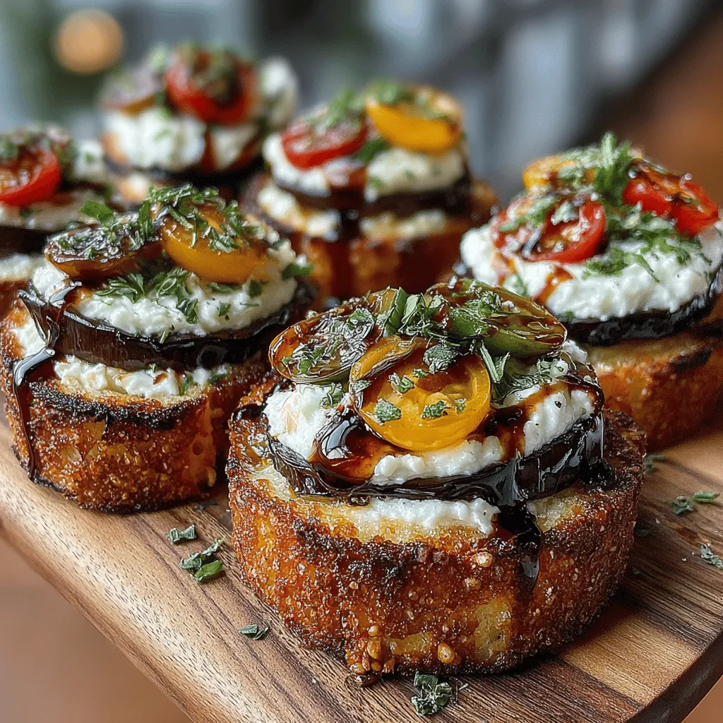 Flatbreads have been a beloved staple across cultures for centuries, serving as the perfect vehicle for a myriad of toppings and flavors. Among the many variations, Mini Eggplant Ricotta Flatbreads stand out as a delightful and healthful option that marries the savory richness of cheese with the earthy undertones of eggplant. This recipe is not only a feast for the eyes but also a wholesome choice that can fit into various dietary preferences. Whether you're hosting a gathering or simply indulging in a snack, these mini flatbreads offer a unique combination of flavors and textures that are sure to impress.