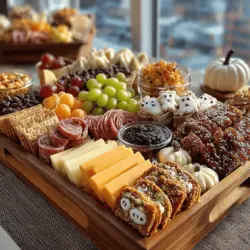 To take your Spook-tacular Halloween Charcuterie Board to the next level, consider incorporating a variety of mixed nuts. Mixed nuts are not only a fantastic source of protein, but they also introduce a satisfying crunch that perfectly balances the creamy and sweet elements of your board. Almonds, cashews, and pecans work exceptionally well together, both in terms of flavor and texture.