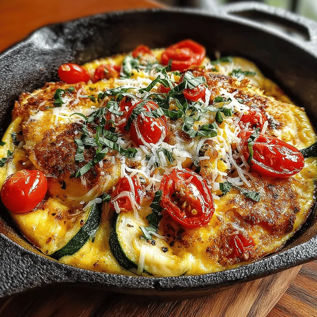 In the culinary world, few dishes can match the versatility and appeal of a frittata. A dish that hails from Italy, the frittata is a type of open-faced omelet that allows for a delightful mix of ingredients, making it an ideal choice for any meal of the day. Our Zucchini Tomato Cheddar Frittata perfectly encapsulates this idea, combining the freshness of garden vegetables with the richness of eggs and the indulgence of sharp cheddar cheese. Whether you're looking for a hearty breakfast, a leisurely brunch option, or even a light dinner, this frittata is a fantastic addition to your meal repertoire.