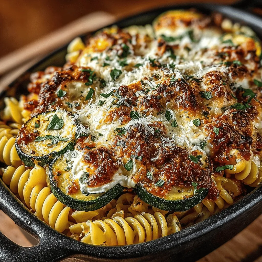 Zucchini, often celebrated for its mild flavor and versatility, serves as the backbone of our Cheesy Zucchini Pasta Bake. This summer squash is not only low in calories but also packed with essential vitamins and minerals, making it a fantastic addition to a balanced diet. A cup of raw zucchini contains just 19 calories but is rich in vitamin C, potassium, and antioxidants, helping to support your immune system and overall health.