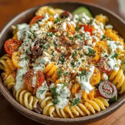 Mediterranean Bliss Pasta Salad with Tzatziki Dressing