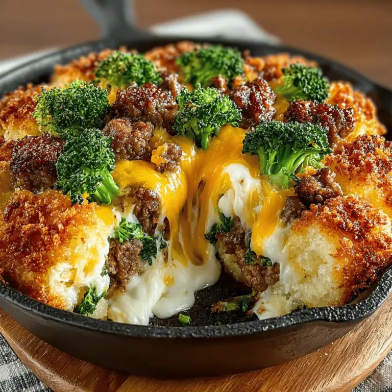 When it comes to satisfying meals that combine comfort and nutrition, few dishes can rival the Cheesy Beef and Broccoli Skillet Bake. This delightful recipe marries the richness of ground beef with the vibrant crunch of fresh broccoli, all enveloped in a creamy, cheesy sauce. It’s a dish that not only pleases the palate but also provides a well-rounded nutritional profile, making it an excellent choice for busy weeknight dinners or family gatherings.